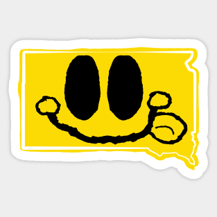 South Dakota Happy Face with tongue sticking out Sticker